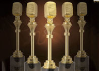 संगीत प्रतियोगिता कस्टम सर्विस के लिए माइक्रोफ़ोन डिज़ाइन म्यूज़िक अवार्ड ट्रॉफी उपलब्ध