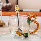 ड्रैगन 9cm ऊंचाई कस्टम चाय कप प्रचार उपहार के रूप में चम्मच के साथ