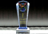 उच्च अंत अनुकूलित क्रिस्टल ग्लास ट्रॉफी पुरस्कार रंगीन शीशे का आवरण के साथ
