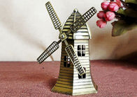लघु DIY शिल्प उपहार विश्व प्रसिद्ध भवन मॉडल ब्रास डच विंडमिल प्रतिकृति