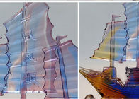 कार्यालय डेस्क सजावट रंगीन शीशे का आवरण शिल्प, चीनी शैली नौकायन नाव अलंकरण